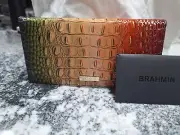 Brahmin Cordelia Autumn Leather Credit Card Checkbook Wallet New