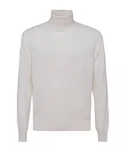 roll-neck cashmere jumper 52 White