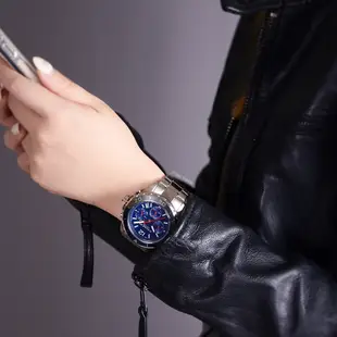 COACH | 經典KENT系列 帥氣三眼計時腕錶/手錶/男錶 - 白鋼藍 14602555