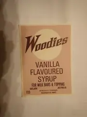 WOODIES VANILLA FLAVOURED SYRUP FLAVOURED LABEL ORIGINAL UNUSED SA