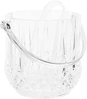 Acrylic Ice Bucket with Tongs Beverage Storage Tub for Parties Bars and Ktv Elegant Design for Wine and Beer and Easy to Clean