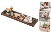 Bathtub Tray Bath Caddy: Wood Tub Trays Table Extra Large Rustic Bathtub