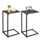C Shaped End Table Set of 2,Snack Side Tables for Sofa,Couch Table for Small Spa