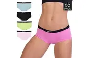 Womens Boyleg Panties 5 Mix Colour Pack - Frank and Beans Underwear-Small