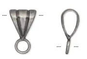20 Antiqued Silver Plated Brass 11x10mm Pendant Bails with Closed Loop