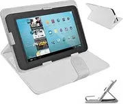 Universal Case for All 10 inch Tablet,Cover for 10.1 inch Tab, Travel Portable Protective Folio Leather Stand Shell for All Kinds of 9.6-10.5 inch Android/iOS/Windows Tablet (White)