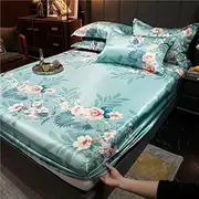Tencel Fitted Sheet Summer Ice Silk Mattress Dust Cover Silk Non-Slip Bed Cover Single Double King Queen-1_150x200cm+25cm(3pcs)