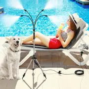 Patio Standing Mister Adjustable Height 1.25M Portable Stand Misting System for Outside Garden BBQ Water Mist Playing Patio Cooling