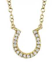 Moon & Meadow 14K Yellow Gold Horseshoe Necklace with Diamonds, 18 - Exclusive
