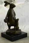 Statue Rabbit Hare Art Deco Style Art Nouveau Style Bronze Hot Cast Signed Decor