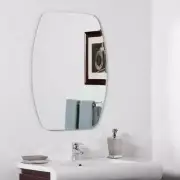 Decor Wonderland Vanity Mirror 22"Wx28"H Beveled Frameless Wall Mount Brackets