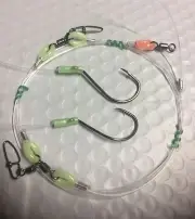BEST SQUIRES SNAPPER 80LB RIGS JIG ULTIMATE MED 2 SWAP HOOKS 6/0 & 7/0 BEAK LUMO