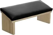 Manicure Hand Pad – Arm Rest For Nails, PU Leather Wooden Cushion Stand | Comfortable Polishing Base, Ergonomic Elevated For Desk Table Use At Home Or Professional Salon Station