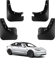 BASENOR 2025 Upgraded Tesla Model 3 Highland Mud Flaps Splash Guards Fenders No Drilling No Tape Mudflaps All Weather Protector Mudguards for Tesla Model 3 2025 Exterior Accessories (Set of 4)