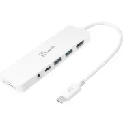 j5create Multi-Port Hub for USB-C Enabled Laptops White (JCD373)