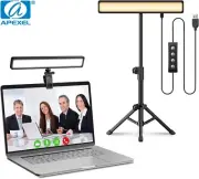 APEXEL LED Webcam Video Light 3 Light Modes10 brightness levels with Tripod Clip