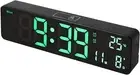 Digital Wall Clock, 10 Inch LED Big Display with Dual Alarms Temperature Date