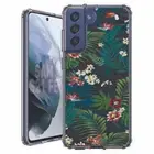 For Samsung Galaxy S20 S21 S23 S24 FE 5g TPU Case+Glass(Tropical Pattern)