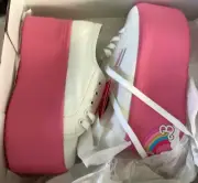 Superga Barbie Rainbow Platform Wedge Sneakers White-Fuchsia Size 6.5—#274