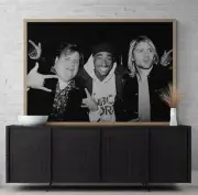 Chris Farley, Tupac and Kurt Cobain Black and White Poster