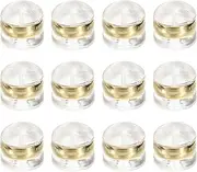 uxcell 12Pcs Soft Silicone Earring Backs, 0.2" Rubber Ear Back Pads Clutch Stopper Earring Backing Replacements for Fish Hook Earring Studs Hoops, Gold