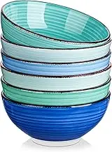 vancasso Bonita Cereal Bowls Set of 6, 27 Oz Ceramic Soup Bowls, Serving Bowls for Salad, Noodle, Porridge, Rice, Dishwasher & Microwave Safe, Cool Color