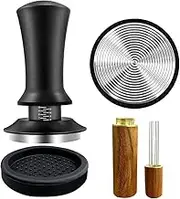 Lyaciomn Coffee Espresso Tamper 51mm with WDT Tool Calibrated Spring Loaded, with Silicone Mat, for Espresso Coffee Machine