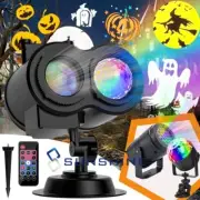 Halloween Christmas Snowflake Projector LED Moving Laser Light Outdoor Landscape