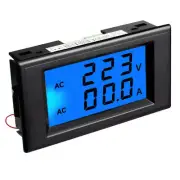 Blue LCD Dual Display Voltmeter Ammeter AC 80-300V 100A With CT Voltage Meter