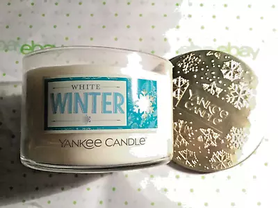 NEW! Yankee Candle 3-Wick White Winter Jar Candle 18 Oz | White Label Rare HTF