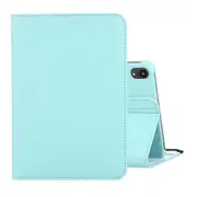 For iPad mini 7 Case,360 Rotatable Lychee Texture Flip PU Leather Case, Holder, Sky Blue