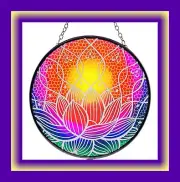 LOTUS FLOWER Suncatcher, Stained Glass SUNCATCHER With Lotus, Buddhist