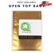 100pc Gold Metallic Mylar Sample Nuts Heat Sealable Bags ~2x3in Outer Size