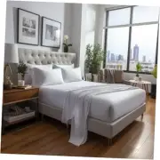 250 Thread Count Hotel Flat Sheet - Cotton Rich Blend - White (King)