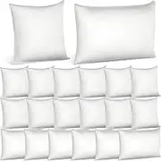 Jetec 18 Pieces Throw Pillow Inserts 18 x 18 Inch and 12 x 20 Inch White Throw Pillow Insert Square Form Bed Couch Sofa Pillow Stuffers Indoor Decorative Pillow for Bedroom Living Room