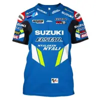 在飛比找蝦皮購物優惠-SUZUKI Moto GP 鈴木賽車服摩托車騎行短袖速乾透