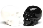 Skull - Black & White 2.5 Ceramic Salt & Pepper Shakers