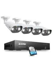 4K PoE Security Camera System,Person Vehicle Detection,8 Port 16CH 8MP NVR wi...