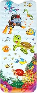 Baby Bath Mat with Suction Cup Drain Holes 40x16in Cute Cartoon Kids Bathtub Mat Anti Slip Toddler Shower Mat Machine Washable Bath Tub Shower Mat Reusable Baby Bathtub Mat (Vertical Sea Turtle)