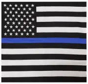 Lot of 3 USA Thin Blue Line Police 22"x22" Cotton Bandanna Face Mask