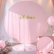 Gallety 7.2 FT Pink Round Backdrop Cover for 5 to 7.2ft Round Backdrop Stand - Adjustable Circle Arch Backdrop Cover for Wedding Birthday Party Photography Baby Shower Decoration