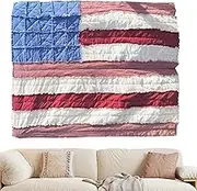 Americana Duvet Cover,Vintage Patriotic Flag Bedding - Breathable Country Patchwork Coverlet for Sofas, Beds