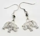 Rare Green Andesine Labradorite Sterling Silver Elephant Dangle Earrings