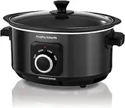 [Morphy Richards] 3.5L Sear & Stew Slow Cooker, Shatter Resistant Aluminium Pot, 3 Heat Settings, Hob Proof, Easy Clean, 163W, Black, 460012