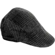 Dark Grey Felt Tweed Flat Cap