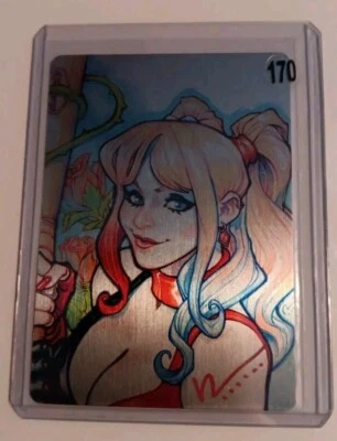 Harley Quinn Chad Hardin Metal Card Signed With COA 3 X 5