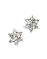Bloomingdale's Fine Collection Diamond Pave Star of David Stud Earrings in 14K White Gold, 0.10 tcw