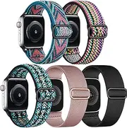 Elastic Solo Loop Compatible with Apple Watch Bands 40mm 41mm 42mm 44mm 45mm 46mm 49mm 38mm Women Men, Soft Stretchy Nylon Sport Band, Adjustable Strap for iWatch Series 10 9 8 7 6 5 4 3 2 1 SE Ultra