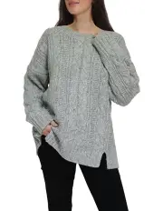 [Belle & Bloom] Perfect Me Oversized Crew Sweater in Grey