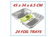 24 Aluminum Foil Trays Disposable Roasting Takeaway BBQ Baking Oven Party Bulk W